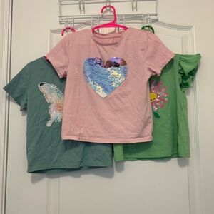 H&M Pink Heart Sequin Kids T-Shirt